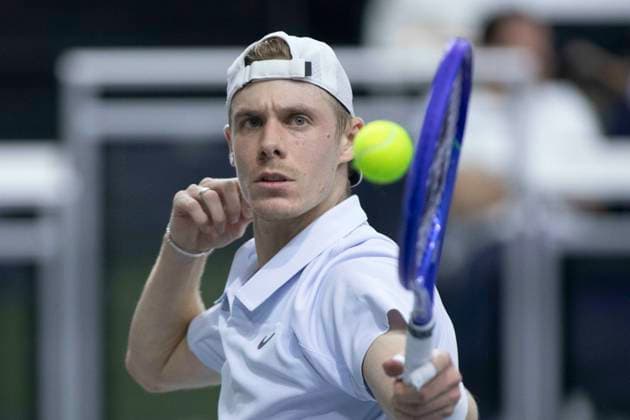February 7, 2025, Frisco, Texas, USA: DENIS SHAPOVALOV (CAN) returns with a forehand in a quarterfinal match against TOMAS MACHAC (CZE) during day seven of the 2025 Dallas Open at the Star in Frisco, TX. DENIS SHAPOVALOV (CAN) defeated TOMAS MACHAC (CZE), 7:6, 6:0. Frisco USA - ZUMAh193 20250207_zsp_h193_068 Copyright: xDanielxMcGregor-Huyerx