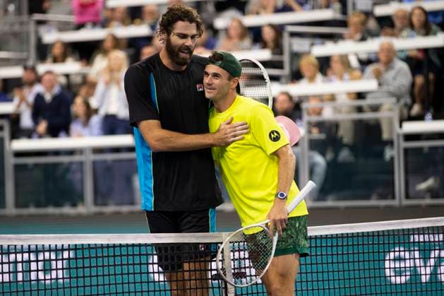 February 7, 2025, Frisco, Texas, USA: (Left to right) REILLY OPELKA (USA) and TOMMY PAUL (USA) hug after a singles quarterfinal match during day seven of the 2025 Dallas Open at the Star in Frisco, TX. TOMMY PAUL (USA) defeated REILLY OPELKA (USA), 7-6. 6-2. Frisco USA - ZUMAh193 20250207_zsp_h193_086 Copyright: xDanielxMcGregor-Huyerx