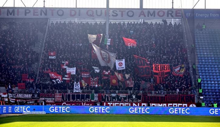 08 02 2025 Soccer Season 2024 2025 2 Soccer Bundesliga 21 Matchday 1 FC Magdeburg FCM 1 FC Nuremberg FCN Club Sportfoto Zink DaMa xdaxmax DFL regulations prohibit any use of photographs as image sequences and or quasi video only for editorial use Numerous Clubfan Clubfans FCN Fans Fans in the guest block