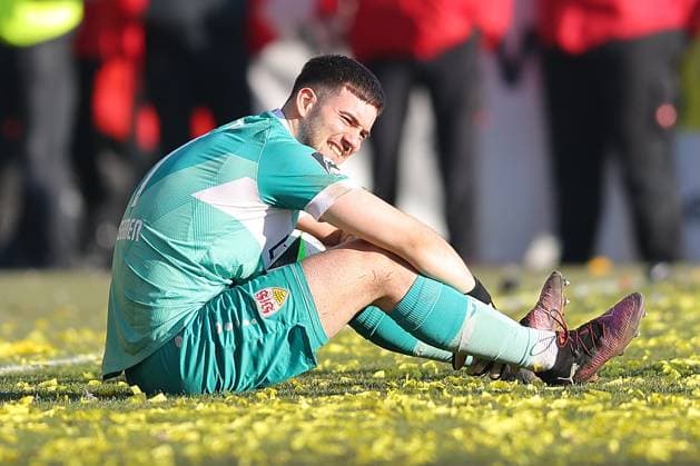 Aspach, 08 02 2025, WIRmachenDRUCK Arena, Soccer, Men, Season 2024 2025, 3 Liga, Matchday 23 , VfB Stuttgart II SG Dynamo Dresden , In the picture Goalkeeper Dennis Seimen 1, StuttgartII ,