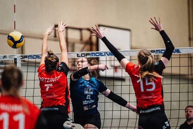 Volleyball Women Season 2024 2025 2 Volleyball Bundesliga Women Pro ETV Hamburg vs VCO Dresden 08 02 2025 Zoe Albert 6, VCO Dresden on the attack Hamburg Lokstedter Steindamm 52 Hamburg Germany