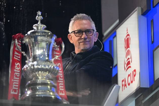 Gary Lineker with the Emirates FA Cup Birmingham City v Newcastle United, Emirates FA Cup, Fourth Round, Football, St. Andrew s @ Knighthead Park, Birmingham, UK - 08 Feb 2025 EDITORIAL USE ONLY No use with unauthorised audio, video, data, fixture lists, club league logos or live services. Online in-match use limited to 120 images, no video emulation. No use in betting, games or single club league player publications. Copyright: xAshleyxCrowden Shutterstockx 15136714i