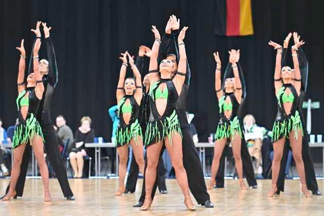 GER Dancing,1 Bundesliga Latin Formations 08 02 2025, GER Dancing, 1 Bundesliga Latin Formations, in the picture TSC Rot Gold Casino Nuernberg A nordphotoxGmbH xWitke nph00002