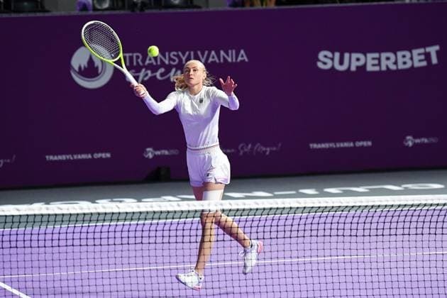 Transylvania Open 2025 - WTA, Tennis Damen 250 Tournament - Day 6 - Semi-finals Aliaksandra Sasnovich competes during the semi-finals of the Transylvania Open 2025, a WTA250 Tournament, at BT Arena in Cluj-Napoca, Romania, on February 8, 2025 Cluj-Napoca Romania  Copyright: xFlaviuxBuboix originalFilename:buboi-notitle250208_np7yb.jpg