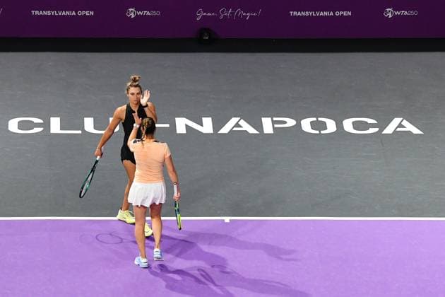 Transylvania Open 2025 - WTA, Tennis Damen 250 Tournament - Day 6 - Semi-finals Jaqueline Cristian and Angelica Moratelli compete in the semi-finals of the Transylvania Open 2025, a WTA250 Tournament, at BT Arena in Cluj-Napoca, Romania, on February 8, 2025 Cluj-Napoca Romania  Copyright: xFlaviuxBuboix originalFilename:buboi-notitle250208_npbax.jpg
