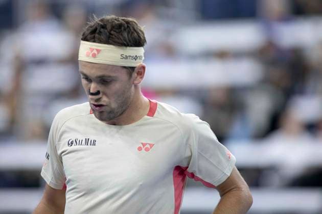 February 8, 2025, Frisco, Texas, USA: CASPER RUUD (NOR) takes a breath in a singles semifinal match against JAUME MUNAR (ESP) during day eight of the 2025 Dallas Open at the Star in Frisco, TX. CASPER RUUD (NOR) defeated JAUME MUNAR (ESP), 6:2, 2:6: 7:6. Frisco USA - ZUMAh193 20250208_zsp_h193_033 Copyright: xDanielxMcGregor-Huyerx