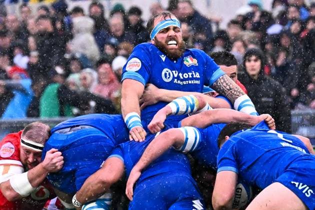 Bilder des Jahres 2025, Sport 02 Februar Sport Themen der Woche KW06 RUGBY - Sei Nazioni - Italy vs Wales Niccolo Cannone ( ItalRugby ) during the match Italia vs Wales at Olimpico Roma on February 8, 2025, in Six Nations 2025. during Italy vs Wales, Rugby Six Nations match in Rome, Italy, February 08 2025 Rome Italy  Copyright: xIPAxSport ABACAx