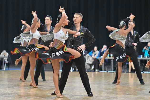 GER Dancing,1 Bundesliga Latin Formations 08 02 2025, GER Dancing, 1 Bundesliga Latin Formations, in the picture place 1 for Gruen Gold Club Bremen A nordphotoxGmbH xWitke nph00002