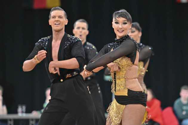 GER Dancing,1 Bundesliga Latin Formations 08 02 2025, GER Dancing, 1 Bundesliga Latin Formations, in the picture 2nd place for Blau Weiss Buchholz A nordphotoxGmbH xWitke nph00002