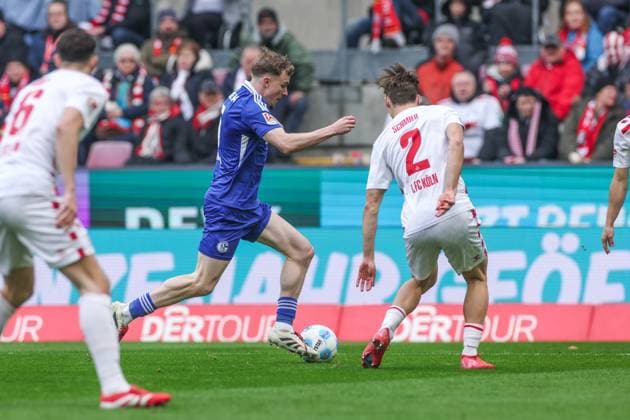 09 02 2025, Football, Season 2024 2025, 2 Bundesliga, 21 Matchday, 1 FC Köln FC Schalke 04, Derry John Murkin FC Schalke 04 Köln Rhein Energie Stadion NRW Germany xRHR PHOTO TRx Copyright: TimxRehbein RHR-FOTOx RHR-FOTO TR