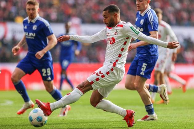 Linton Maina FC Köln FC Koeln, 37 on the ball, in action, single action, GER, FC Köln Koeln vs FC Schalke 04, Football, 2 Bundesliga, Matchday 21, Season 2024 2025, 09 02 2025, DFL DFB REGULATES PROHIBIT ANY USE OF PHOTOGRAPHS AS IMAGE SEQUENCES AND OR QUASI VIDEO, GER, FC Köln Koeln vs FC Schalke 04, Football, 2 Bundesliga, Matchday 21, Season 2024 2025, 09 02 2025 Köln Koeln Copyright: xGabrielxBoiax EP_EER