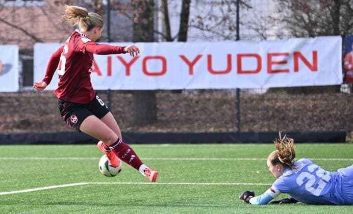 09 02 2025 Soccer Season 2024 2025 2 Women Soccer Bundesliga 14 Matchday 1 FC Nürnberg FCN Club Clubfrauen FC Ingolstadt 04 FCI Sportfoto Zink xwoxzix Meret Günster Guenster 66, 1 FC Nürnberg FCN Anna Lena Daum 22, FC Ingolstadt 04 FCI