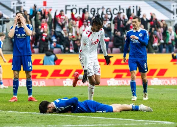 Köln, RheinEnergieStadion, 07 01 2025 Damion Downs of Koeln celebrates scoring the 1 0 goal during the 2 Bundesliga 1 FC Köln vs FC Schalke 04