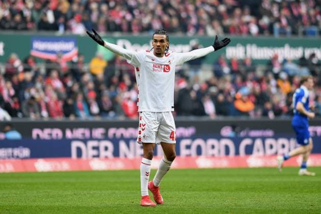 Damion Downs 1 FC Koeln gestures, gestures during the 2 Bundesliga match between 1 FC Köln and FC Schalke 04 at RheinEnergieStadion on February 09, 2025 in Cologne, Germany Photo by Ralf Treese DeFodi Images Damion Downs 1 FC Koeln gestures during the 2 Bundesliga match between 1 FC Köln and FC Schalke 04 at RheinEnergieStadion on February 9, 2025 in Cologne, Germany Photo by Ralf Treese DeFodi Images DFB DFL REGULATIONS PROHIBIT ANY USE OF PHOTOGRAPHS AS IMAGE SEQUENCES AND OR QUASI VIDEO Photo by Ralf Treese DeFodi Images Defodi 521 KOES0420250209 026 Defodi-521 DFB DFL REGULATIONS PROHIBIT ANY USE OF PHOTOGRAPHS AS IMAGE SEQUENCES AND OR QUASI-VIDEO.