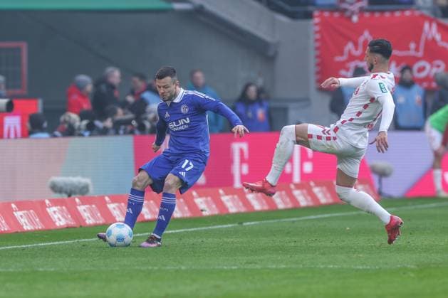 09 02 2025, Football, Season 2024 2025, 2 Bundesliga, 21 Matchday, 1 FC Köln FC Schalke 04, Adrian Gantenbein FC Schalke 04 Köln Rhein Energie Stadion NRW Germany xRHR PHOTO TRx Copyright: TimxRehbein RHR-FOTOx RHR-FOTO TR