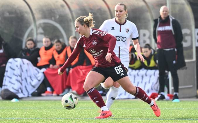 09 02 2025 Soccer Season 2024 2025 2 Women Soccer Bundesliga 14 Matchday 1 FC Nürnberg FCN Club Clubfrauen FC Ingolstadt 04 FCI Sportfoto Zink xwoxzix Meret Günster Guenster 66, 1 FC Nürnberg FCN