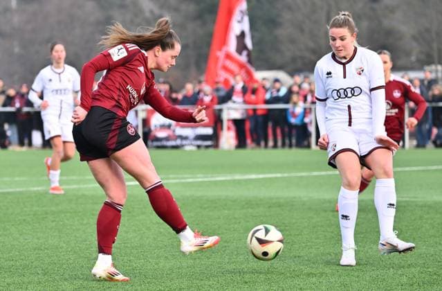09 02 2025 Soccer Season 2024 2025 2 Women Soccer Bundesliga 14 Matchday 1 FC Nürnberg FCN Club Clubfrauen FC Ingolstadt 04 FCI Sportfoto Zink xwoxzix Jacqueline Baumgärtel 20, 1 FC Nürnberg FCN , left