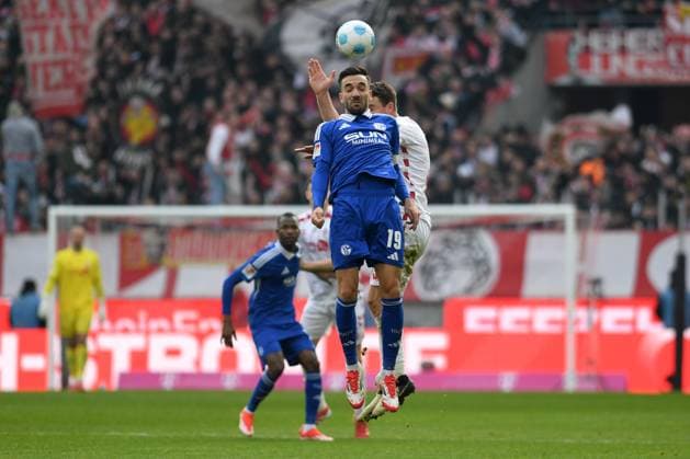 Kenan Karaman FC Schalke 04 and Dominique Heintz 1 FC Koeln in a duel during the 2 Bundesliga match between 1 FC Köln and FC Schalke 04 at RheinEnergieStadion on February 09, 2025 in Cologne, Germany Photo by Ralf Treese DeFodi Images Kenan Karaman FC Schalke 04 and Dominique Heintz 1 FC Koeln battle for the ball during the 2 Bundesliga match between 1 FC Köln and FC Schalke 04 at RheinEnergieStadion on February 9, 2025 in Cologne, Germany Photo by Ralf Treese DeFodi Images DFB DFL REGULATIONS PROHIBIT ANY USE OF PHOTOGRAPHS AS IMAGE SEQUENCES AND OR QUASI VIDEO Photo by Ralf Treese DeFodi Images Defodi 521 KOES0420250209 079 Defodi-521 DFB DFL REGULATIONS PROHIBIT ANY USE OF PHOTOGRAPHS AS IMAGE SEQUENCES AND OR QUASI-VIDEO.