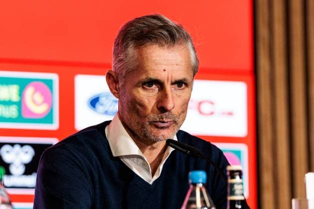 2 Fußball Bundesliga 1 FC Köln FC Schalke 04 09 02 2025 Kees van Wonderen Coach Schalke 04 during the press conference 2 Fußball Bundesliga, 1 FC Köln FC Schalke 04, Köln, Rheinenergiestadion am 09 02 2025 DFL REGULATIONS PROHIBIT ANY USE OF PHOTOGRAPHS AS IMAGE SEQUENCES AND OR QUASI VIDEO Copyright: xBEAUTIFULxSPORTS Wunderlx