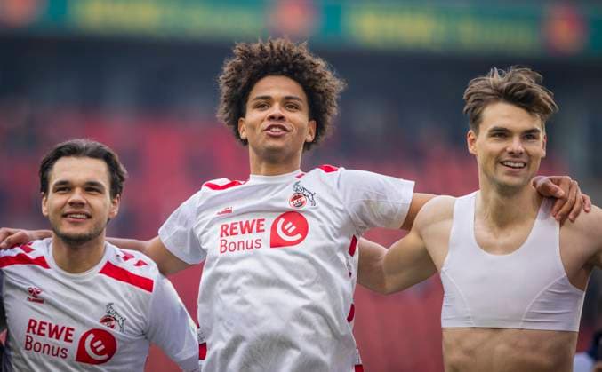 Cologne, Germany 09th Feb 2025 Max Finkgräfe Cologne Neo Joshua Telle Cologne Joel Schmied Cologne 1 FC Köln FC Schalke 04 08 02 2025