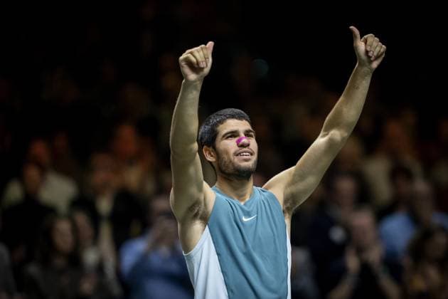 ROTTERDAM - Carlos Alcaraz (ESP) wins the ABN AMRO Open tennis tournament in Ahoy. ANP SANDER KING ABN AMRO Open - Day Seven 2025 xVIxANPxSportx xxANPxIVx 519541809 originalFilename: 519541809.jpg