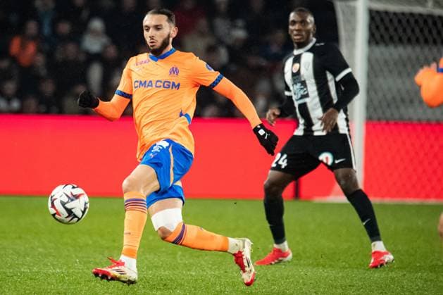 FOOTBALL : SCO Angers vs Olympique de Marseille - Ligue 1 - JournÃ e 21 - 09 02 2025 Amine Gouiri (OM) AngersFrance  Copyright: xBaptistexAutissierx