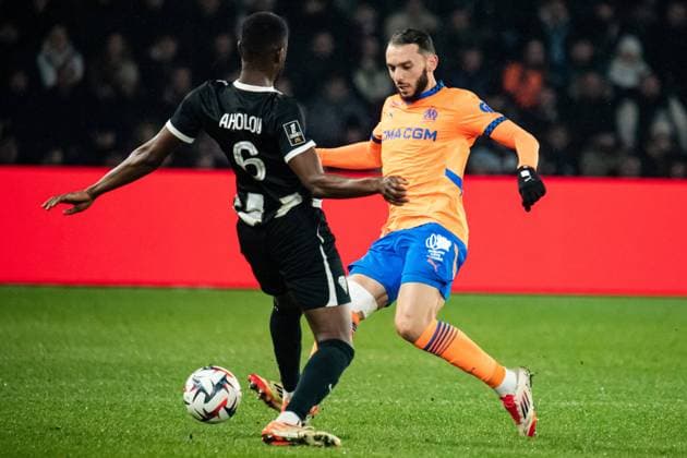 FOOTBALL : SCO Angers vs Olympique de Marseille - Ligue 1 - JournÃ e 21 - 09 02 2025 Amine Gouiri (OM) AngersFrance  Copyright: xBaptistexAutissierx