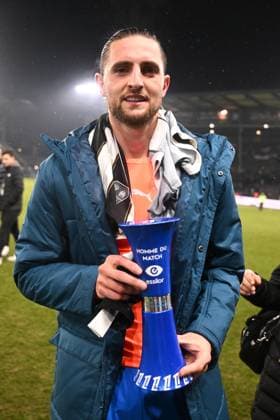 Angers SCO v Olympique de Marseille - Ligue 1 McDonald s 2024 2025 25 Adrien RABIOT (om) during the Ligue 1 McDonald s match between Angers and Marseille at Stade Raymond Kopa on February 9, 2025 in Angers, France. Angers France  Copyright: xFEPx 776279730