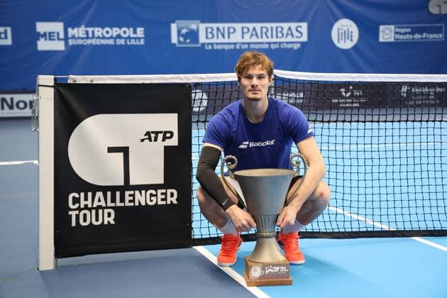 TENNIS : Play In Challenger Lille 2025 - ATP, Tennis Herren 125 Challenger Tour - 09 02 2025 Arthur BOUQUIER (France) lors de la finale au Play In Challenger Lille 2025, ATP 125 Challenger Tour, le 9 fÃ vrier 2025  Copyright: xLaurentxSANSONx xPsnewZx