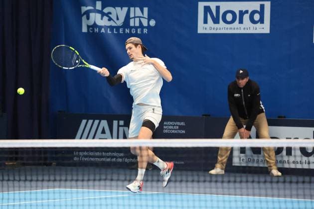 TENNIS : Play In Challenger Lille 2025 - ATP, Tennis Herren 125 Challenger Tour - 09 02 2025 Arthur BOUQUIER (France) lors de la finale au Play In Challenger Lille 2025, ATP 125 Challenger Tour, le 9 fÃ vrier 2025  Copyright: xLaurentxSANSONx xPsnewZx