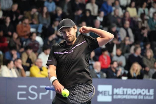 TENNIS : Play In Challenger Lille 2025 - ATP, Tennis Herren 125 Challenger Tour - 09 02 2025 Lucas POUILLE (France) lors de la finale au Play In Challenger Lille 2025, ATP 125 Challenger Tour, le 9 fÃ vrier 2025  Copyright: xLaurentxSANSONx xPsnewZx