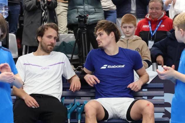 TENNIS : Play In Challenger Lille 2025 - ATP, Tennis Herren 125 Challenger Tour - 09 02 2025 Lucas POUILLE (France) et Arthur BOUQUIER (France) lors de la finale au Play In Challenger Lille 2025, ATP 125 Challenger Tour, le 9 fÃ vrier 2025  Copyright: xLaurentxSANSONx xPsnewZx
