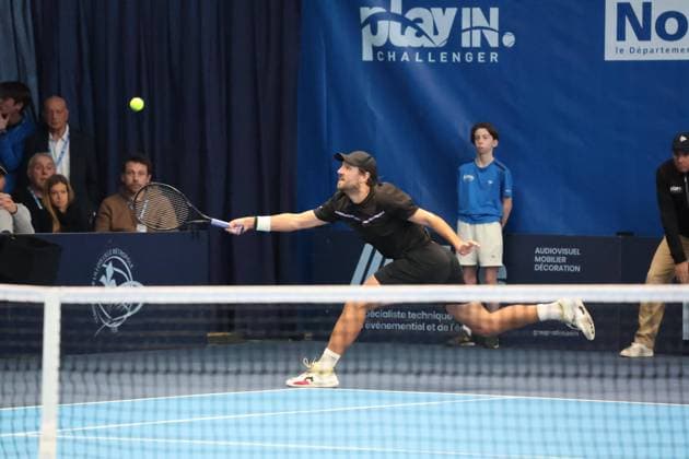 TENNIS : Play In Challenger Lille 2025 - ATP, Tennis Herren 125 Challenger Tour - 09 02 2025 Lucas POUILLE (France) lors de la finale au Play In Challenger Lille 2025, ATP 125 Challenger Tour, le 9 fÃ vrier 2025  Copyright: xLaurentxSANSONx xPsnewZx