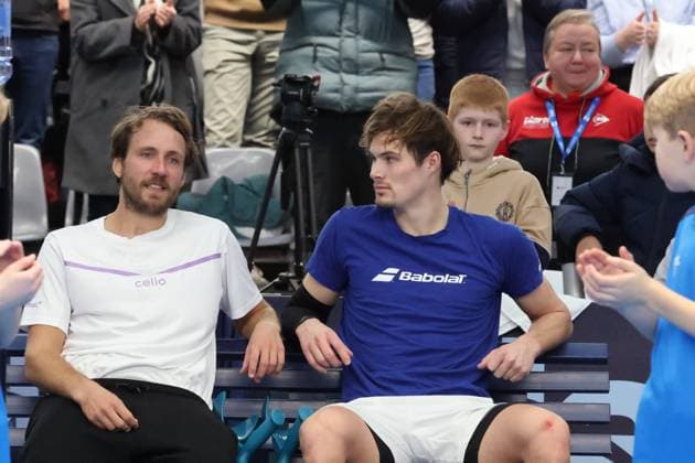 TENNIS : Play In Challenger Lille 2025 - ATP, Tennis Herren 125 Challenger Tour - 09 02 2025 Lucas POUILLE (France) et Arthur BOUQUIER (France) lors de la finale au Play In Challenger Lille 2025, ATP 125 Challenger Tour, le 9 fÃ vrier 2025  Copyright: xLaurentxSANSONx xPsnewZx
