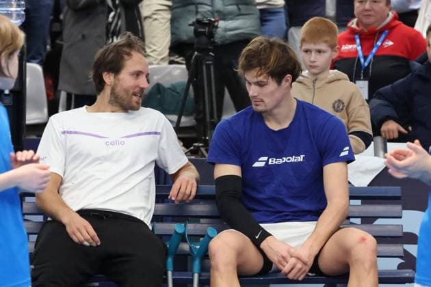 TENNIS : Play In Challenger Lille 2025 - ATP, Tennis Herren 125 Challenger Tour - 09 02 2025 Lucas POUILLE (France) et Arthur BOUQUIER (France) lors de la finale au Play In Challenger Lille 2025, ATP 125 Challenger Tour, le 9 fÃ vrier 2025  Copyright: xLaurentxSANSONx xPsnewZx