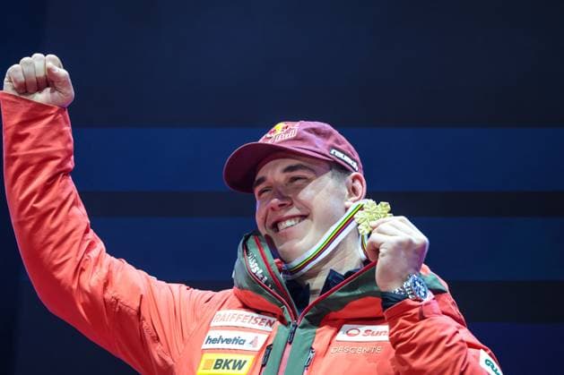 INVERNALI - Sci Alpino - FIS Alpine World Ski Championships - Men s Downhill FIS Alpine World Ski Championships Saalbach 2025 Men s Downhill - Medal Ceremony Gold Medal:von ALLMEN Franjo (SUI) Sunday 09 02 25 Saalbach Austria  Copyright: xIPAxSport ABACAx