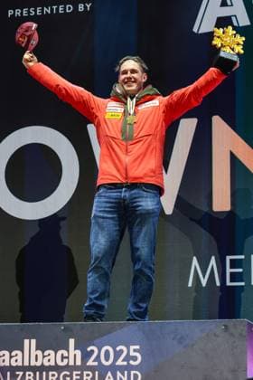 INVERNALI - Sci Alpino - FIS Alpine World Ski Championships - Men s Downhill FIS Alpine World Ski Championships Saalbach 2025 Men s Downhill - Medal Ceremony Gold Medal:von ALLMEN Franjo (SUI) Sunday 09 02 25 Saalbach Austria  Copyright: xIPAxSport ABACAx