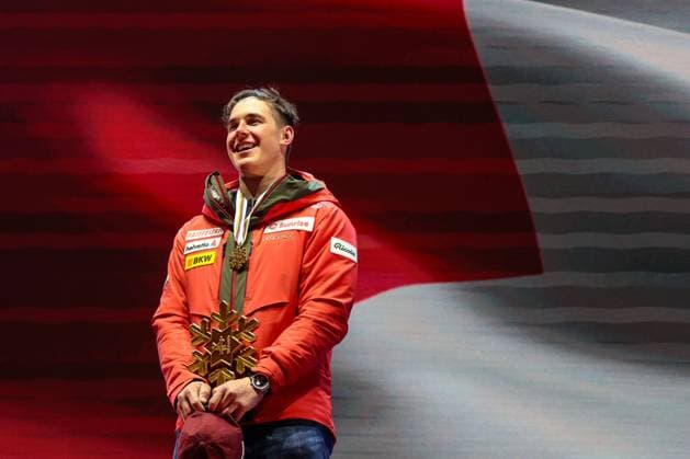 INVERNALI - Sci Alpino - FIS Alpine World Ski Championships - Men s Downhill FIS Alpine World Ski Championships Saalbach 2025 Men s Downhill - Medal Ceremony Gold Medal:von ALLMEN Franjo (SUI) Sunday 09 02 25 Saalbach Austria  Copyright: xIPAxSport ABACAx