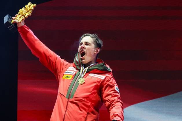 INVERNALI - Sci Alpino - FIS Alpine World Ski Championships - Men s Downhill FIS Alpine World Ski Championships Saalbach 2025 Men s Downhill - Medal Ceremony Gold Medal:von ALLMEN Franjo (SUI) Sunday 09 02 25 Saalbach Austria  Copyright: xIPAxSport ABACAx