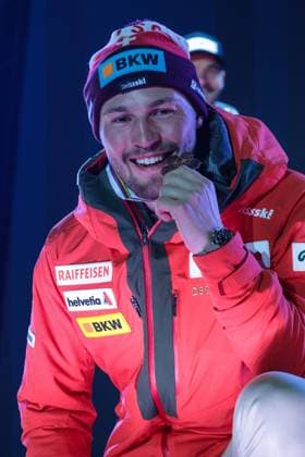 INVERNALI - Sci Alpino - FIS Alpine World Ski Championships - Men s Downhill FIS Alpine World Ski Championships Saalbach 2025 Men s Downhill - Medal Ceremony Bronze Medal:MONNEY Alexis (SUI) Sunday 09 02 25 Saalbach Austria  Copyright: xIPAxSport ABACAx