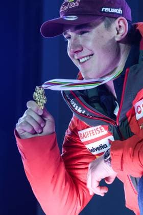INVERNALI - Sci Alpino - FIS Alpine World Ski Championships - Men s Downhill FIS Alpine World Ski Championships Saalbach 2025 Men s Downhill - Medal Ceremony Gold Medal:von ALLMEN Franjo (SUI) Sunday 09 02 25 Saalbach Austria  Copyright: xIPAxSport ABACAx