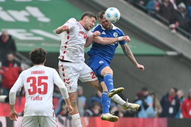 Tomas Kalas FC Schalke 04 , Imad Rondic 1 FC Koeln , v re 09 02 2025, Soccer 2 Bundesliga, Matchday 21, Season 2024 2025 1 FC Köln FC Schalke 04 1 0 Koeln Rhein Energie Stadion Nordrhein Westfalen Germany Team2