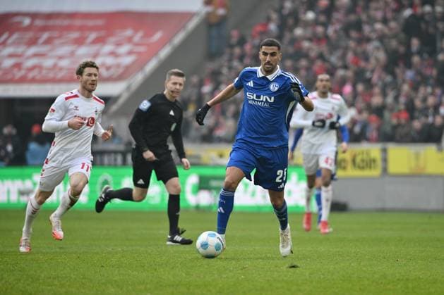 Aymen Barkok FC Schalke 04 09 02 2025, Soccer 2 Bundesliga, 21 Matchday, Season 2024 2025 1 FC Köln FC Schalke 04 1 0 Koeln Rhein Energie Stadion Nordrhein Westfalen Germany Team2