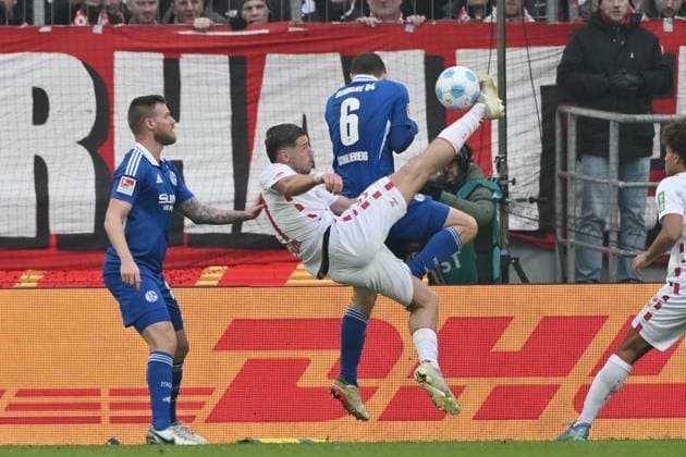 Ron Schallenberg FC Schalke 04 , Imad Rondic 1 FC Koeln , Tomas Kalas FC Schalke 04 , v re 09 02 2025, Soccer 2 Bundesliga, Matchday 21, Season 2024 2025 1 FC Köln FC Schalke 04 1 0 Koeln Rhein Energie Stadion Nordrhein Westfalen Germany Team2