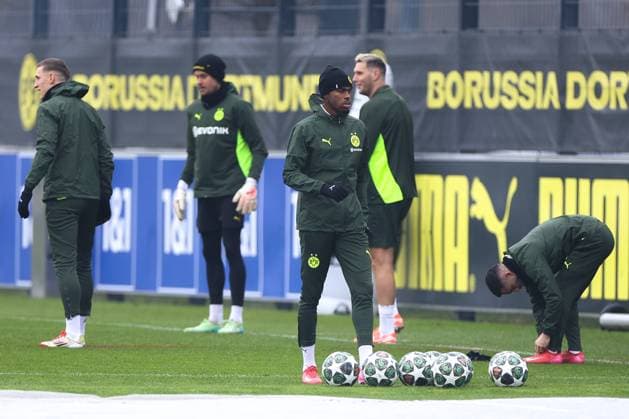 10 02 2025, Final training session for the UEFA Champions League match between Borussia Dortmund and Sporting Lisbon, Carney Chukwuemeka Borussia Dortmund , Dortmund Training ground Borussia Dortmund NRW Germany xRHR PHOTO DEx Copyright: DennisxEwert RHR-FOTOx RHR-FOTO DE