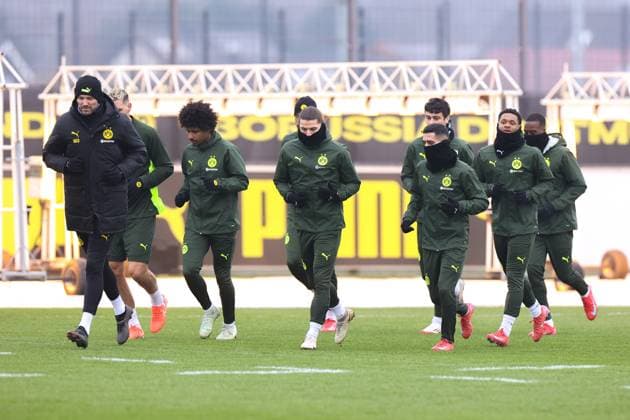 10 02 2025, Final training session for the UEFA Champions League match between Borussia Dortmund and Sporting Lisbon, from left Copyright: DennisxEwert RHR-FOTOx RHR-FOTO DE