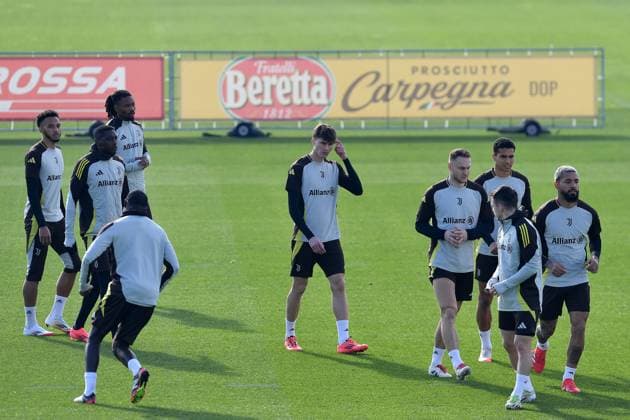 Nicolo Savona of Juventus FC during the 2024 2025 Champions League training at JTC Continassa on February 10, 2025 in Turin, Italy - ph Giuliano Marchisciano  Copyright: xGiulianoxMarchisciano IPAxSportx xipa-agency.netx xx IPA_53886937 IPA_Agency_IPA53886937