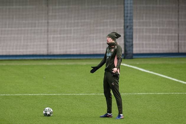 UEFA Champions League Manchester City Training session Erling Haaland of Manchester City during the UEFA Champions League Manchester City Training session at Etihad Campus, Manchester, United Kingdom, 10th February 2025 (Photo by Mark Cosgrove News Images) Manchester Etihad Stadium Manchester United, ManU Kingdom Copyright: xMarkxCosgrove NewsxImagesx