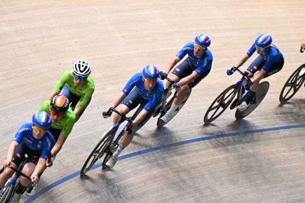 10-02-2025 Allenamento Europei Pista Zolder 2025; 2025, Italia; Viviani, Elia; Zolder, Velodromo; 