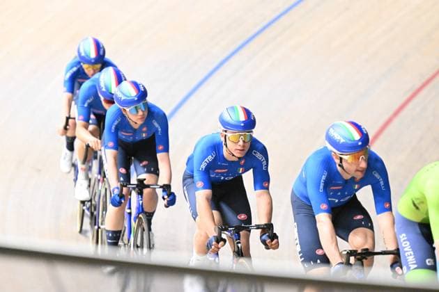 10-02-2025 Allenamento Europei Pista Zolder 2025; 2025, Italia; Viviani, Elia; Zolder, Velodromo; 